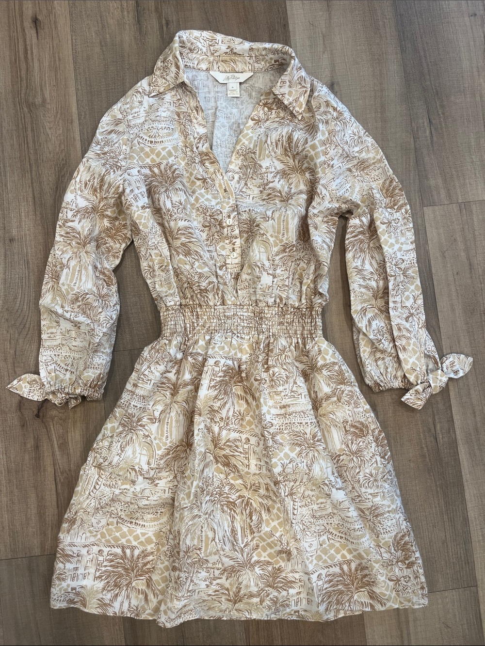 Lilly Pulitzer Abralynn Sandbar Palm Beach Paradise Shirtdress Size 4 - Picture 2 of 6
